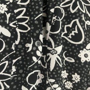 J.Jill Jersey Knit Shirtdress Black/White/Grey Floral